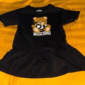 Moschino Black Dress with Teddy Bear Motif